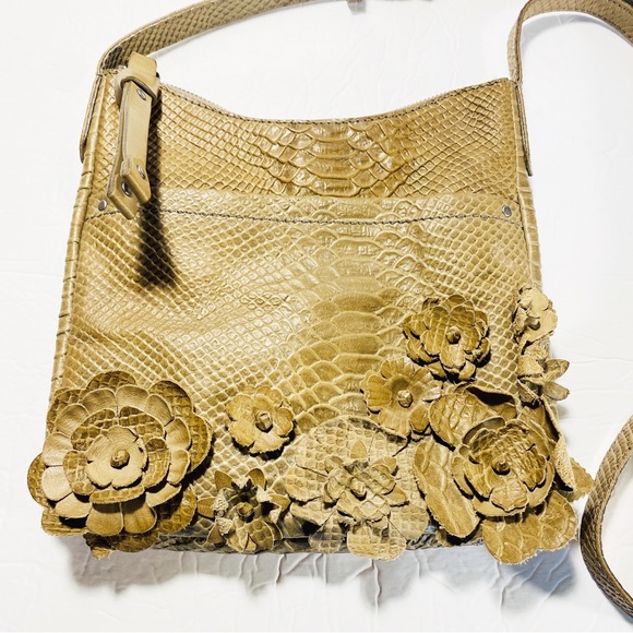 FRYE Bag Crossbody Melissa Floral Swing Leather Dove Bohemian Floral - Picture 3 of 15